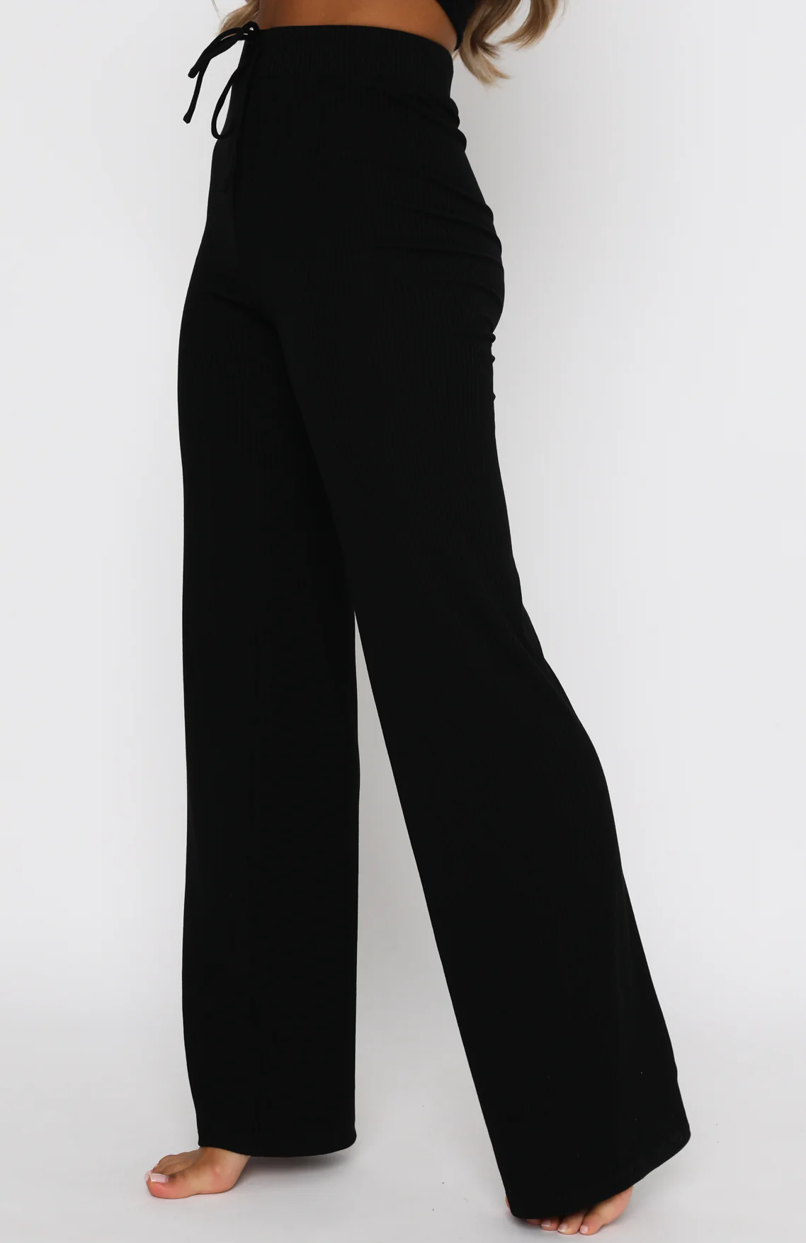 Adore You Ribbed Pants Black - Image 3