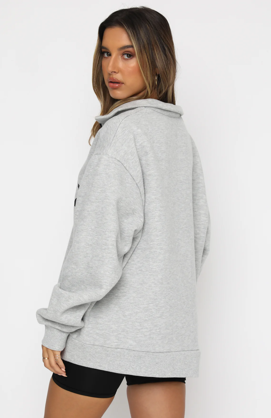 High Standard Zip Front Sweater Grey Marle - Image 5