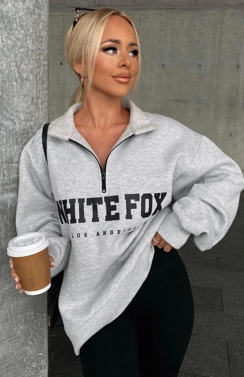 High Standard Zip Front Sweater Grey Marle - Image 8