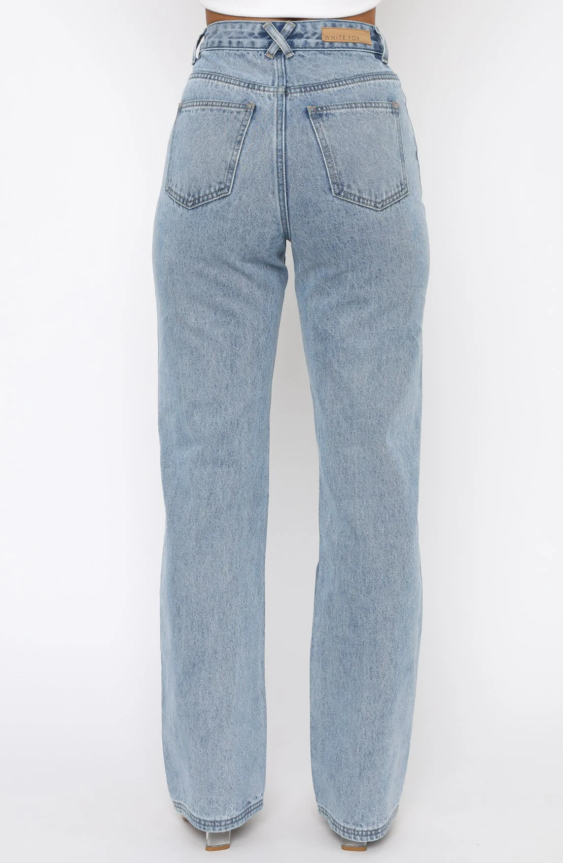 Long Way To Go High Rise Straight Leg Jeans Washed Blue - Image 6