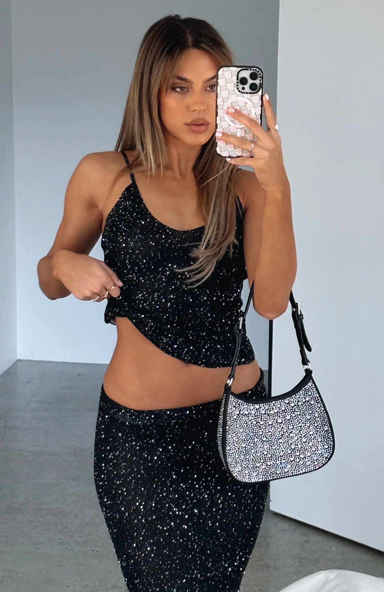 Love Galore Sequin Knit Top Black - Image 5