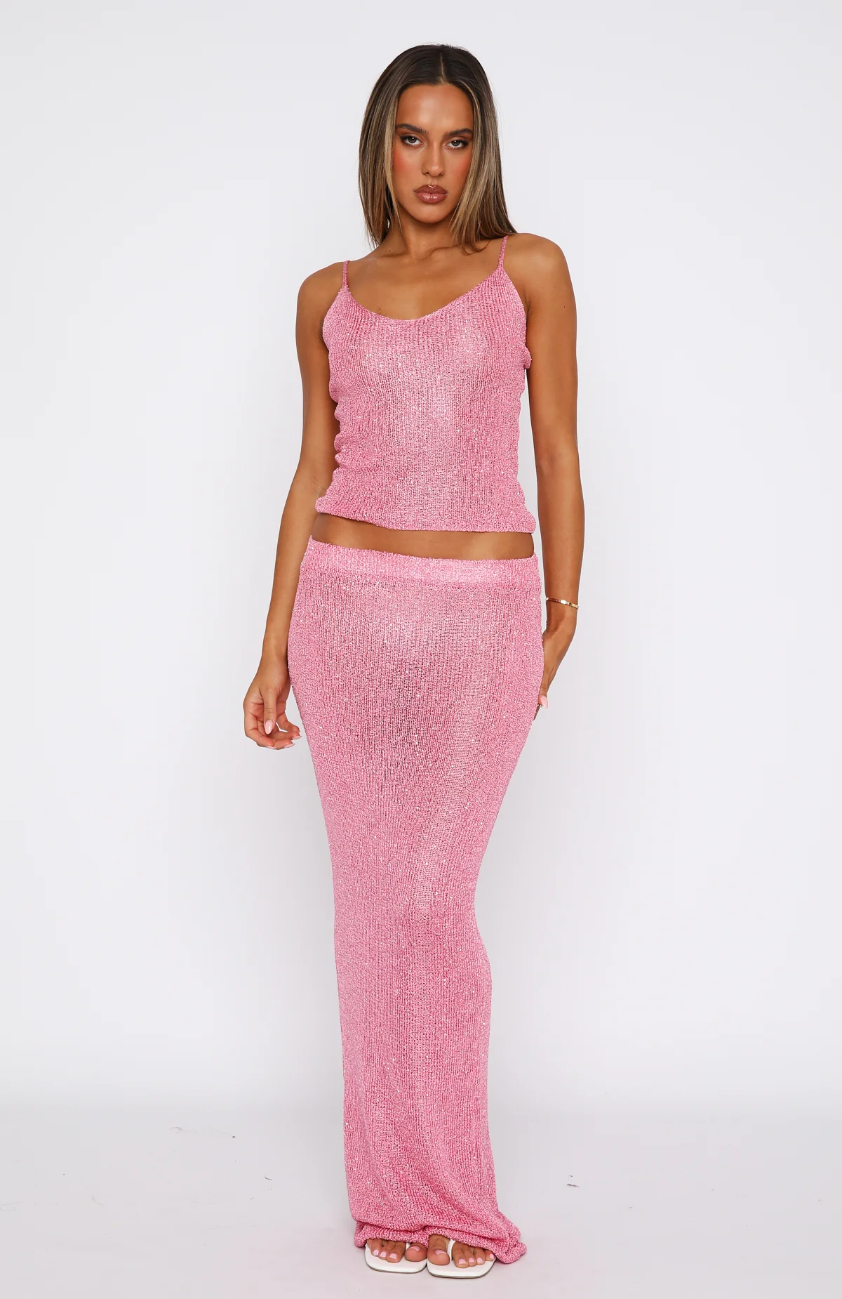 Love Galore Sequin Knit Top Bubblegum - Image 5