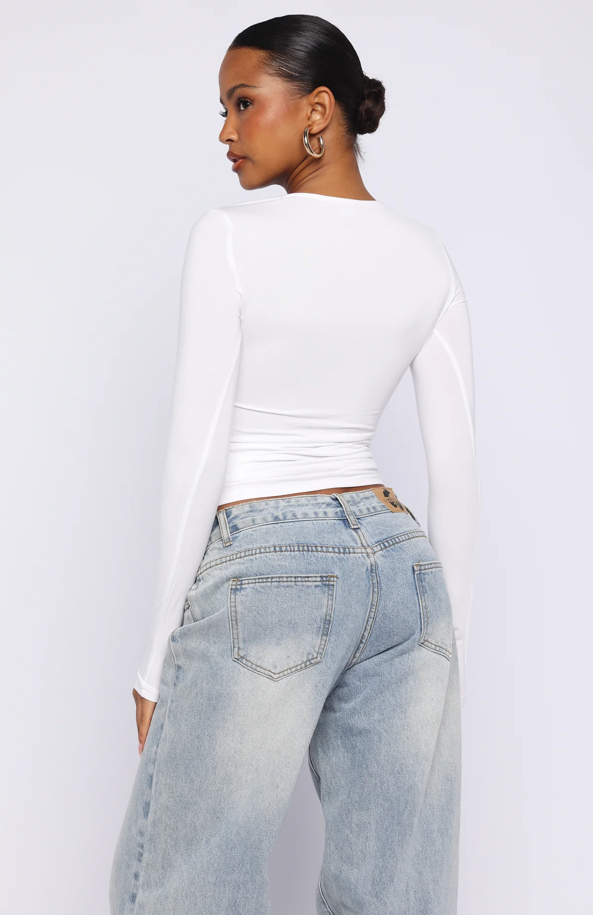 Only For Tonight Long Sleeve Top White - Image 4