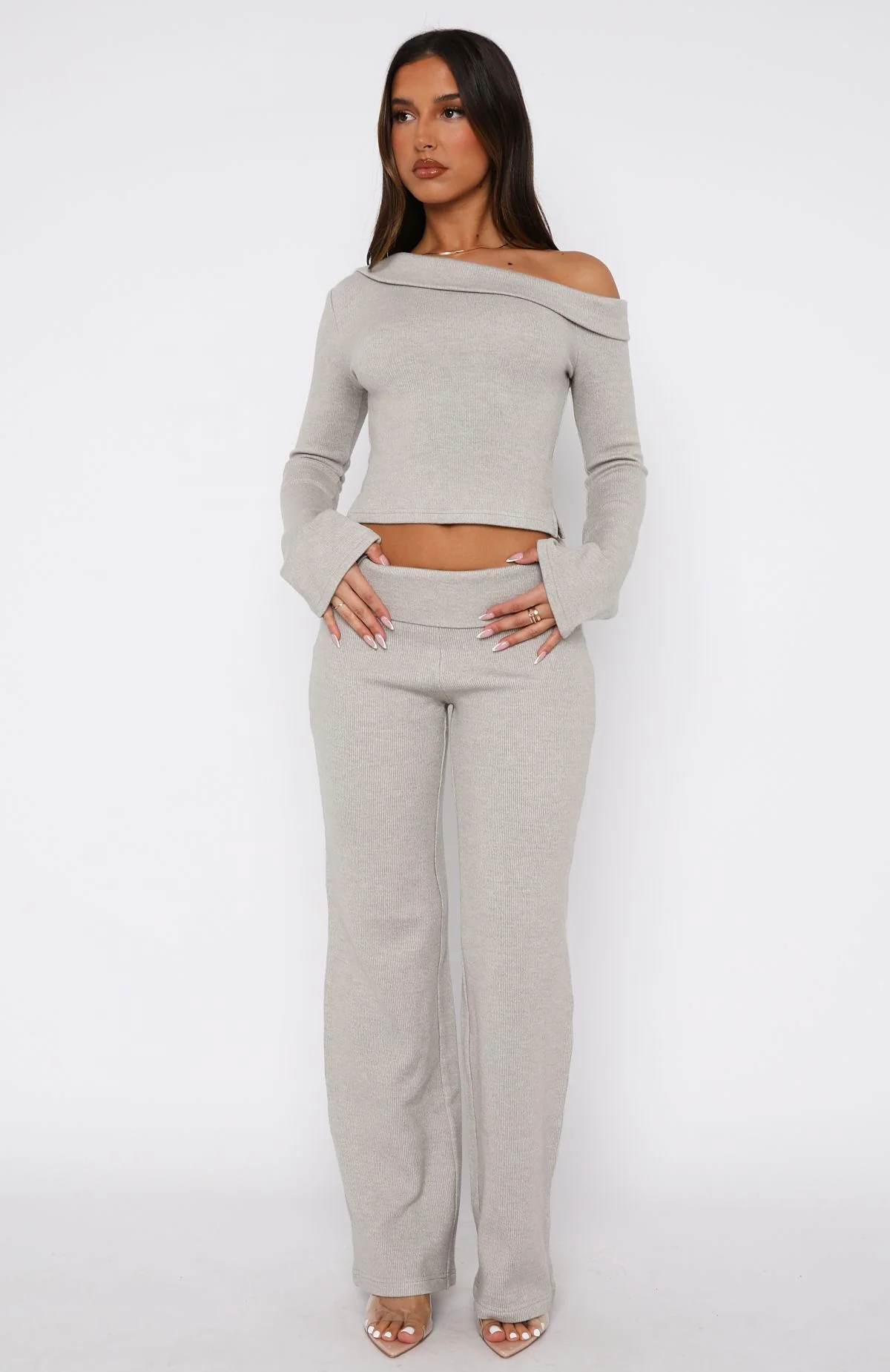 So Little Time Long Sleeve Top Grey Marle - Image 5
