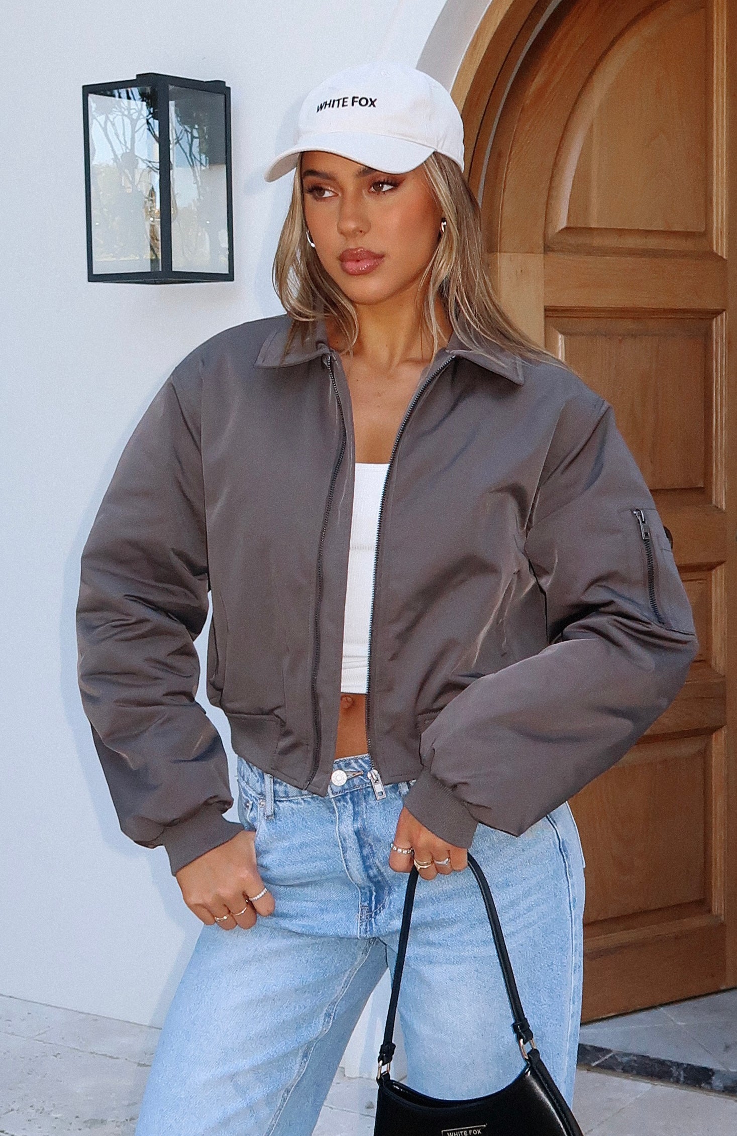 Something Forgotten Bomber Jacket Slate - Image 7