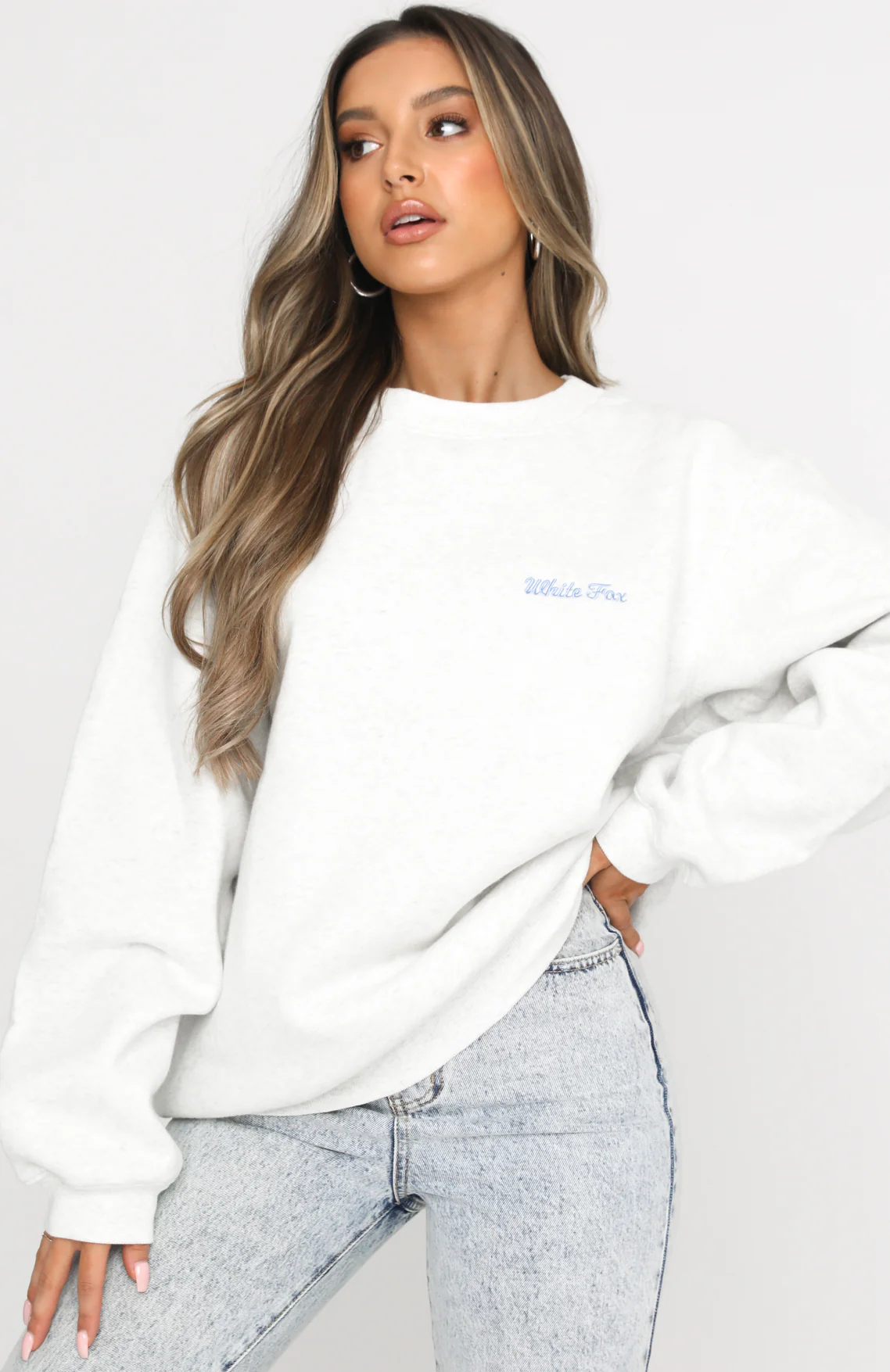 Steal Your Heart Oversized Sweater Grey Marle - Image 3