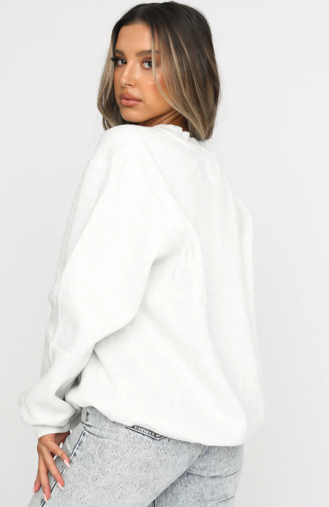 Steal Your Heart Oversized Sweater Grey Marle - Image 5