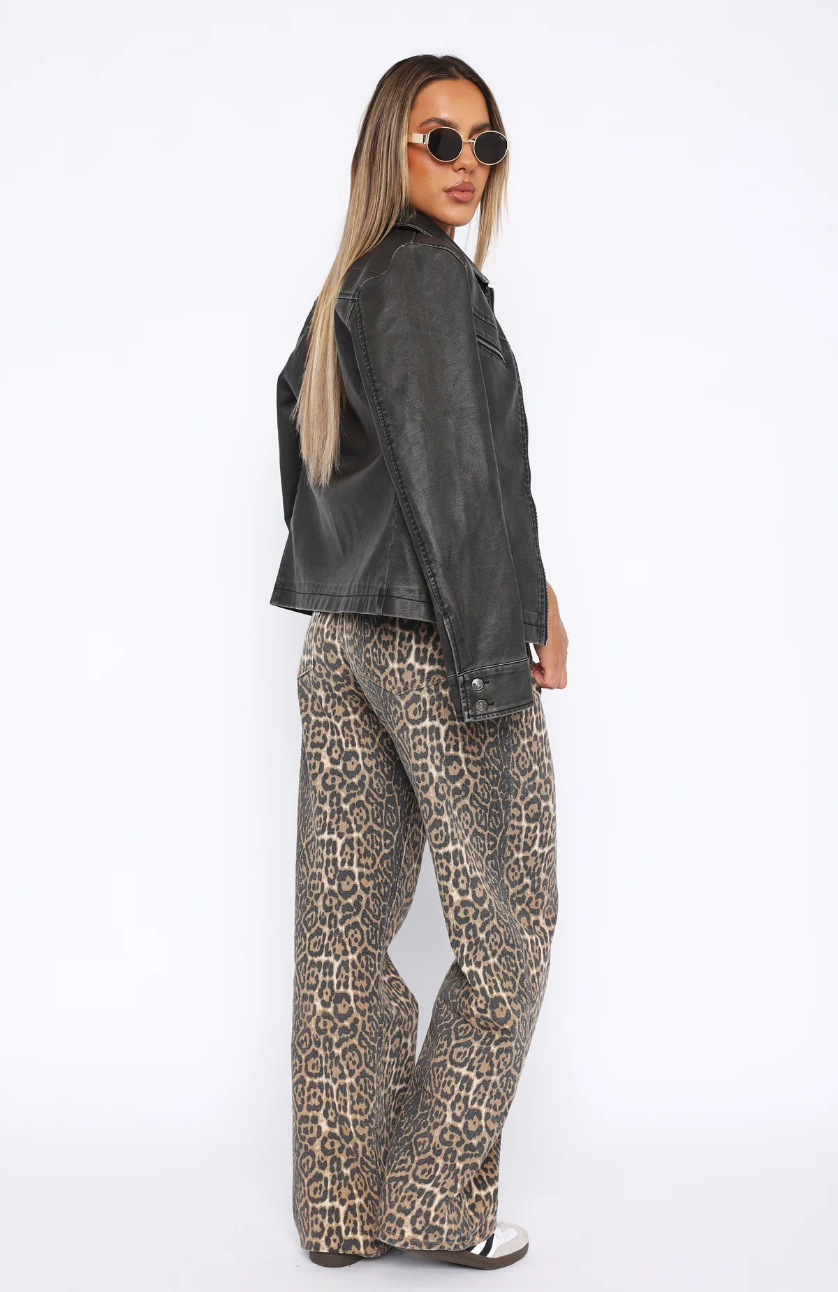 Stella Low Rise Wide Leg Jeans Leopard - Image 4
